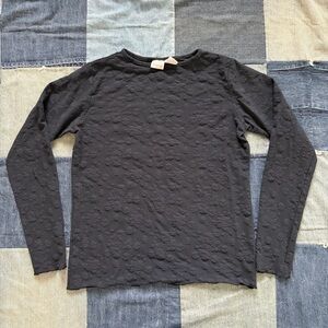 VTG riveted Lee mesh lace sheer navy long sleeve layering floral shirt size L